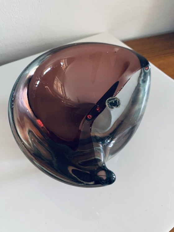 Image 1 of Cenicero para puros de mediados de siglo, de cristal de Murano Summerso, con mortero, años 60