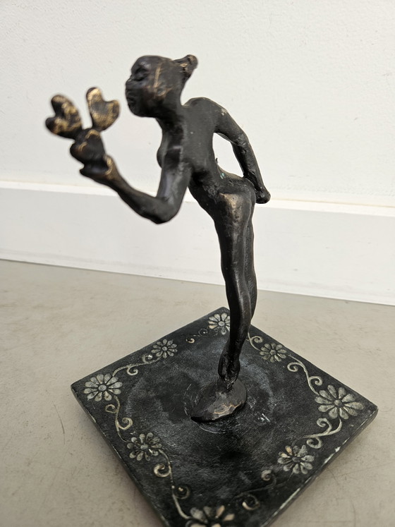 Image 1 of Vintage Bronzen beeld "Dansende Liefde" 