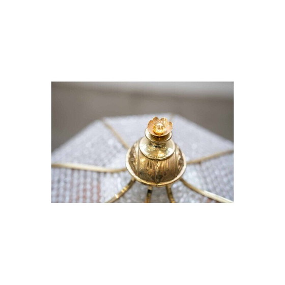 Image 1 of Vintage table lamp in metal and crystal by Nara gaufré, Italy