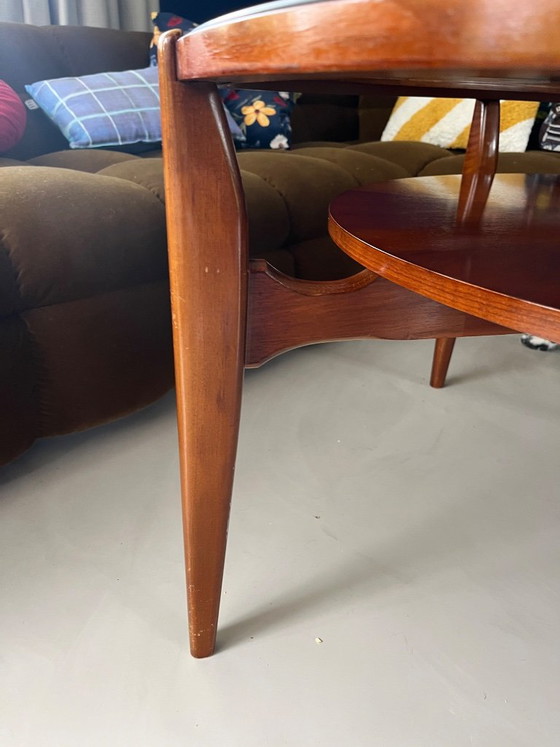 Vintage Round Coffee Table Teak Danish Design Mid-Century Modern – Glass, Wood (photo 5 of 9)