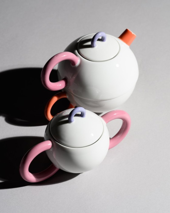 Image 1 of Matteo Thun “Tea for One” Porcelain Full Set Arzberg Postmodern Design Memphis
