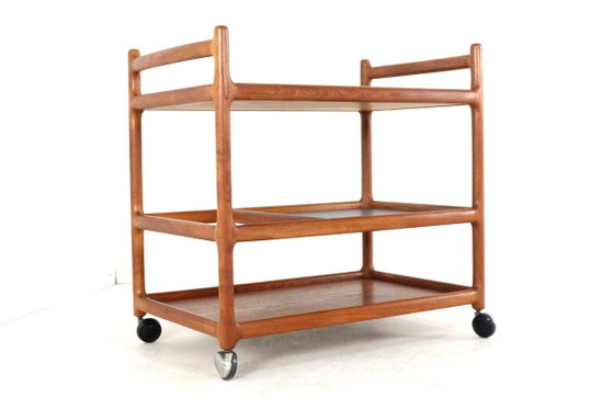 Henning Korch per CFC Silkeborg modello 308 Carrello bar teak vintage – Carrelli bar, Legno (photo 3 of 15)