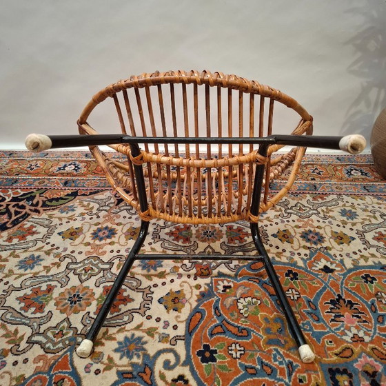 Vintage Kuipstoeltje Kindermodel – Stoelen / fauteuils, Metal, Rattan (photo 10 of 10)