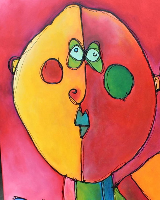 Image 1 of Paul Megens Painting from 2007 'Mrs. and Mr. Jesus'