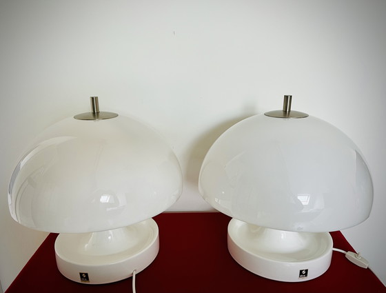Image 1 of 2x Sicart Ceramic Table Lamps - Architetti - Gigante & Zambusi