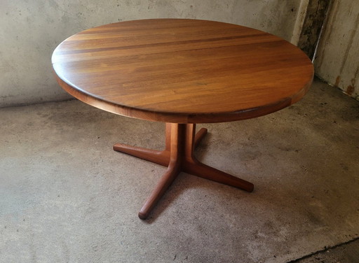 Ausziehbarer runder Esstisch aus Teakholz im Vintage-Stil, Dänemark, 1960