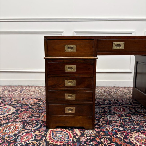 Classic English Desk with Black Leather – Wood (photo 9 of 18)