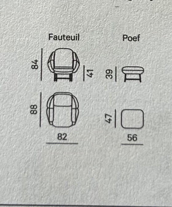 Image 1 of Leolux 2x sillón Anton más un puf Anton