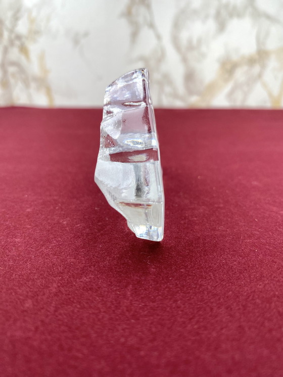 Image 1 of Sculpture d'ours polaire en cristal de plomb de Mats Jonasson / Presse-papier avec signature / Vintage Art & Collectibles