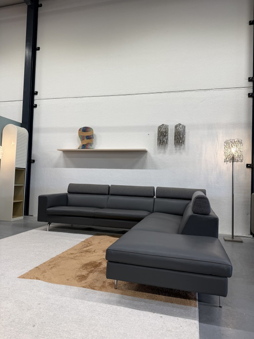 Divano angolare Leolux Horatio in pelle grigia – hoekbanken, Leather