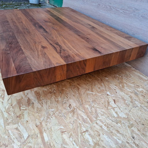 large solid teak coffee table Axel Vervoordt