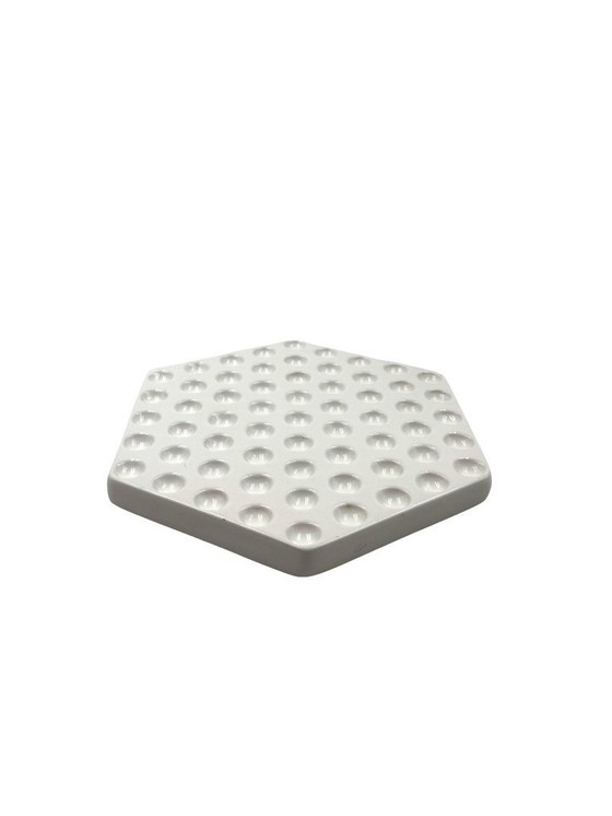 Image 1 of Assiette en céramique blanche de l'ère spatiale, Ennio Lucini, Gabbianelli Italie vers 1970