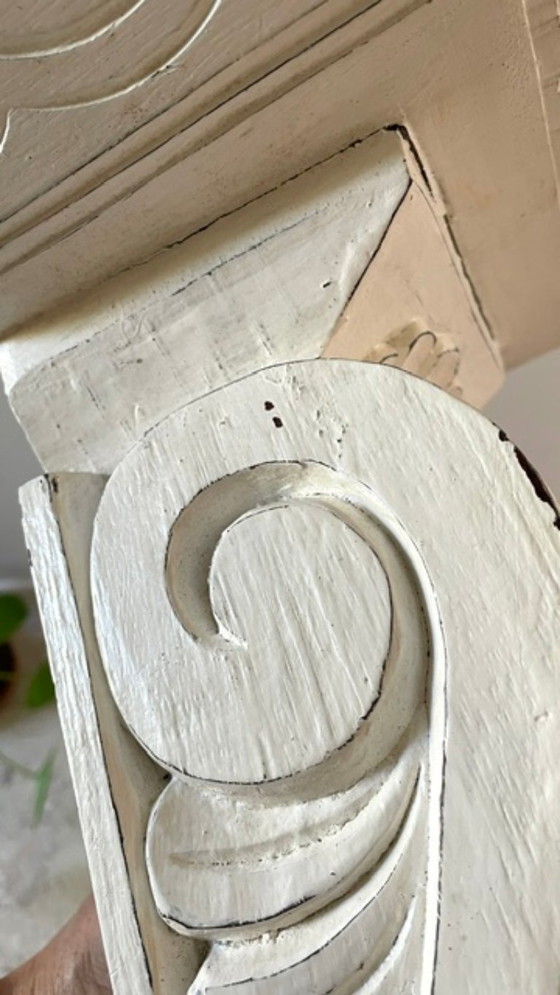 Patinated White Wall Console Shelf – Shelving unit, Wood (photo 18 of 35)