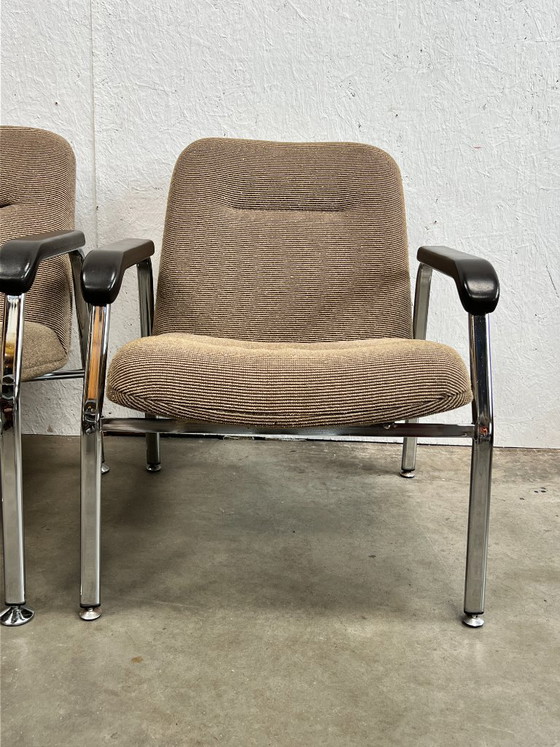 Set Poltrone Tubolari Cromate Vintage, Paesi Bassi Anni '70 – Tessile, Cromo, Mid Century Modern (photo 5 of 16)