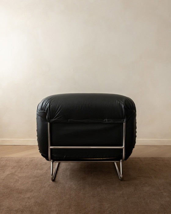 Italian Leather And Chrome Lounge Chairs, 1980s, Set Of 3 – Armchairs (photo 12 of 23)