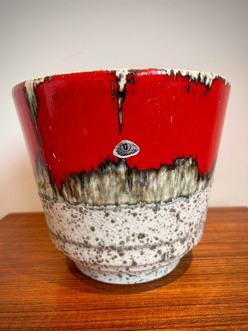 Vintage Red Ceramic Planter