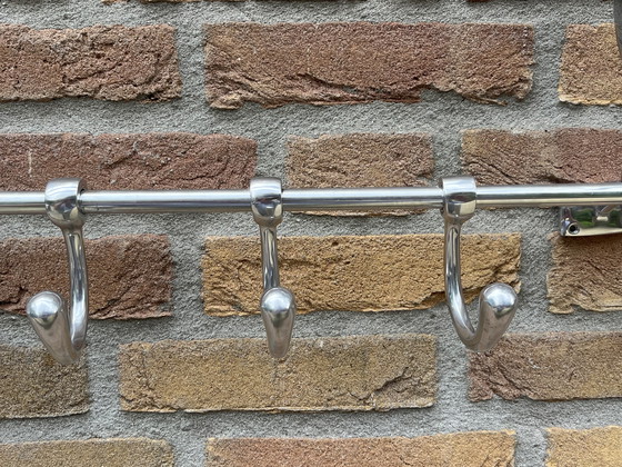 Image 1 of 🧥 Art Deco Garderobe | Verchromt | 5 verstellbare Haken