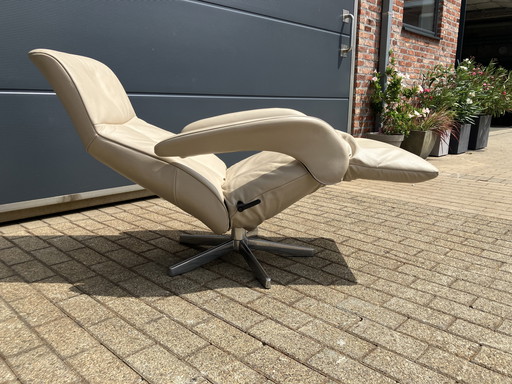 Jori Symphony Medi Fauteuil relax mono-mouvement Cuir Lipano beige