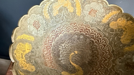 Splendida ciotola vintage in ottone con motivo pavone – Ciotole, Metal, Brass (photo 3 of 8)