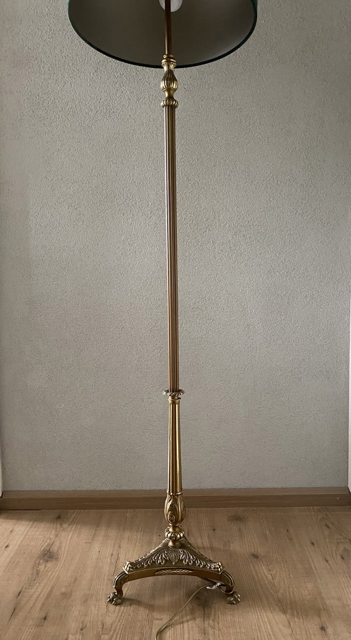 Classic vintage heavy brass floor lamp