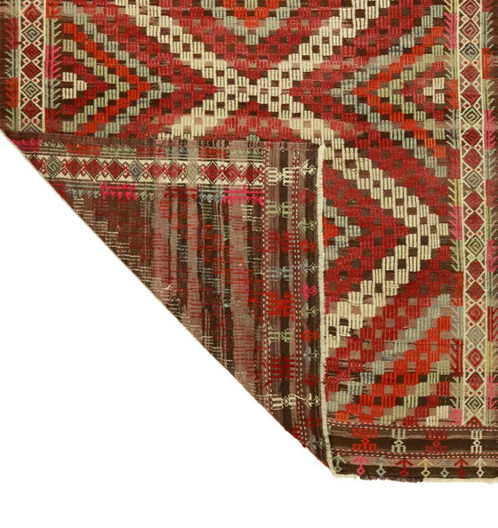 Grande Kilim Yoruk anatolico vintage, 250 × 175 cm – Tappeto in lana tessuto a mano con tecnica a tessitura (photo 5 of 5)