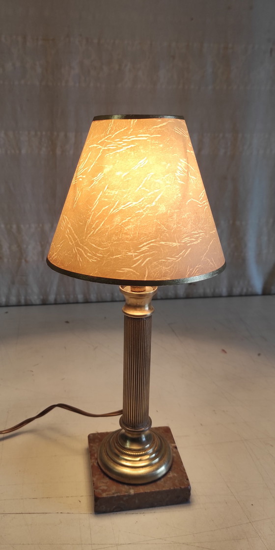 Image 1 of Neoclassical style brass table lamp - mid-20th century