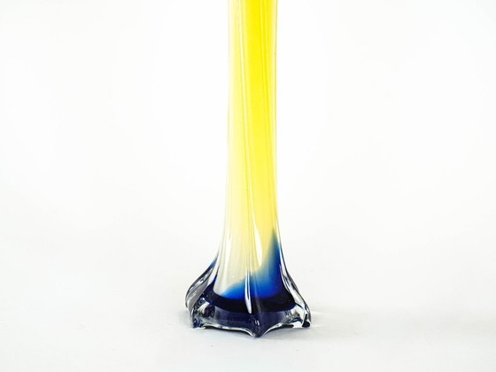 Image 1 of Yellow vase, Murano glass, Italian design, 1970s, made in Italy