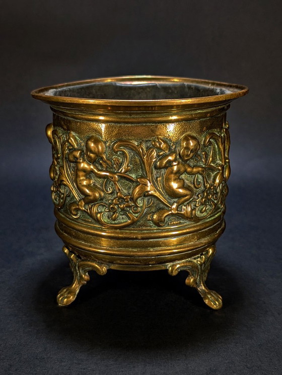 Small Brass Plant Pot Napoleon III – Metal (photo 3 of 8)