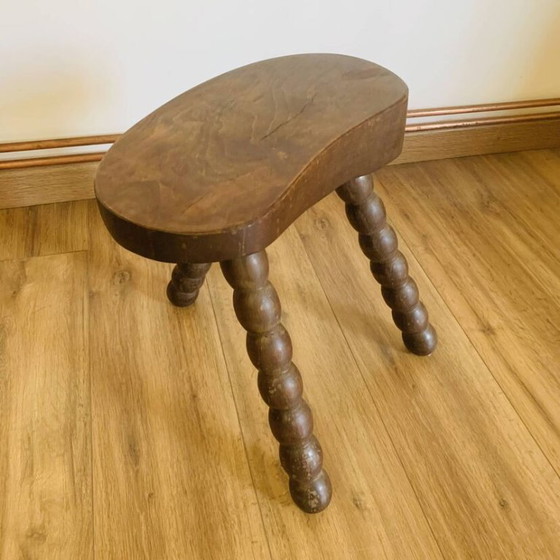 Vintage spool-leg stool – Wood (photo 4 of 13)