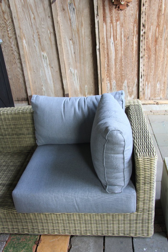 Image 1 of 5-piece wicker lounge set with cushions