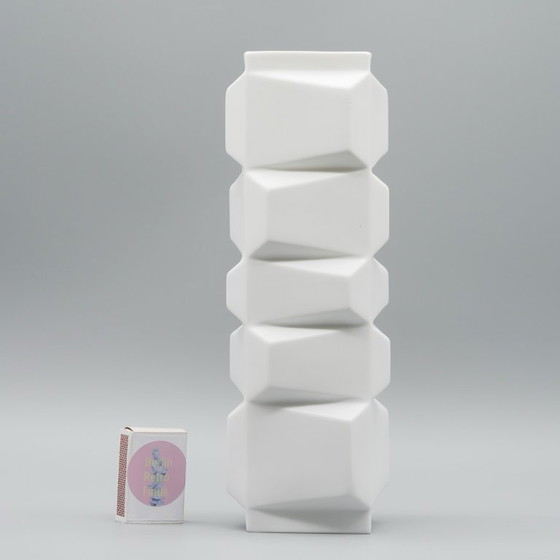 Image 1 of HUTSCHENREUTHER Chic Biskuitporzellan ARCHAIS 4× Vasen-Set Heinrich FUCHS Op Art