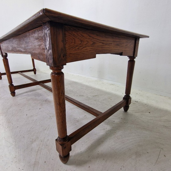 Image 1 of Élégante et très grande table à manger de monastère antique française, XIXe siècle