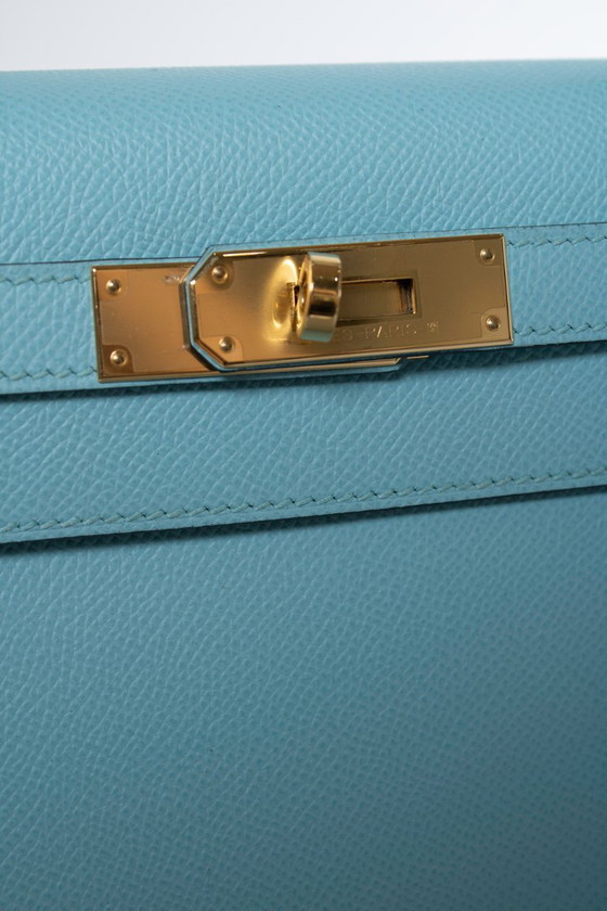 Hermes, Sac Kelly II Sellier 28 Atolón Epsom Bleu – Hermès, Bolsos de mano, Lambskin (photo 14 of 15)