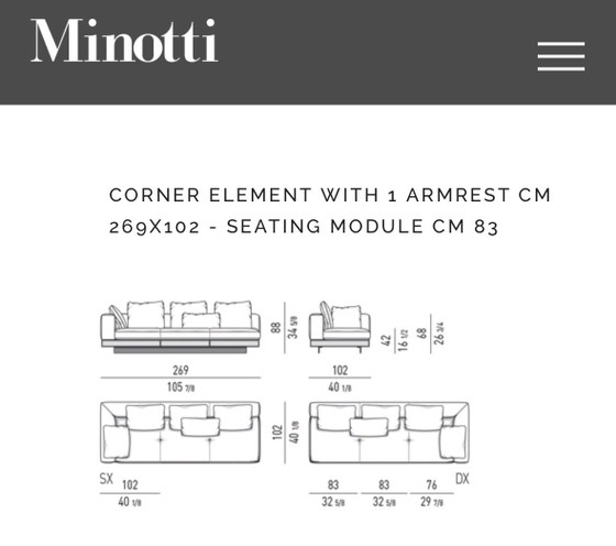 Minotti Connery Configuration 01 497x377cm Tessuto Tibet Pelle Aspen – Divani modulari, Metal, Leather (photo 7 of 8)