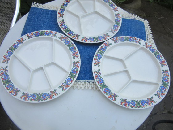 Image 1 of 3 Piatti Fonduta Villeroy & Boch, Lussemburgo, Sept Fontaines, vintage, retrò