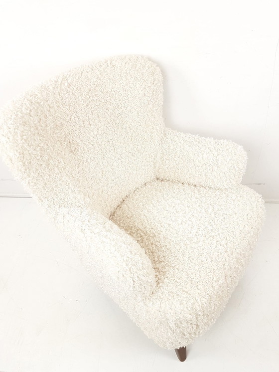 Image 1 of Vintage Artifort Theo Ruth doodle curl cream white new fabric