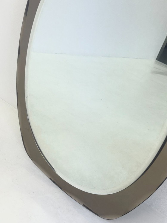 Image 1 of Miroir rectangulaire italien vintage avec verre taupe