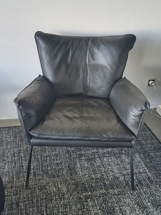 Fauteuil Gaucho en cuir noir