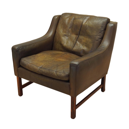Poltrona in palissandro, design scandinavo, anni '60, Designer: Fredrik Kayser, Produzione: Vatne Møbler