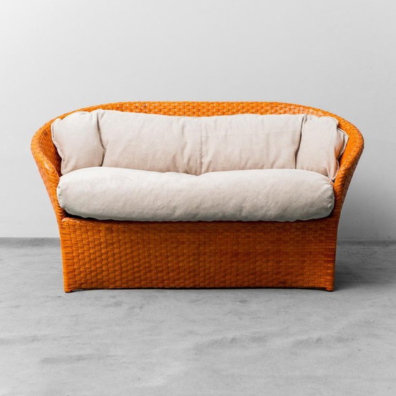 Image 1 of 2 ZITS GEWEVEN SOFA DOOR TITO ANGIOLI 90S VINTAGE MODERN ANTIEK