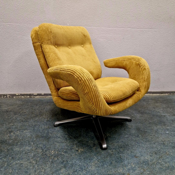Romefa Noordwolde Enrico Wallès Draaifauteuil Nieuw Bekleed Ribstof – Draaistoelen, Metal, Textile (photo 11 of 11)