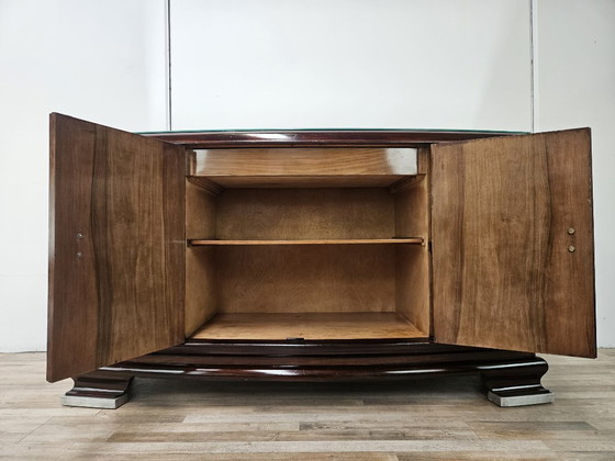 1940s Art Decò Milanese Sideboard in Briar Root and Mirror – Wood (photo 17 of 33)