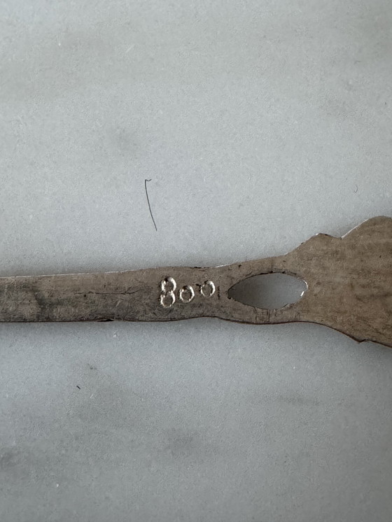 Image 1 of 17 Vintage 800 Silver Dessert Forks & Spoons – 250g