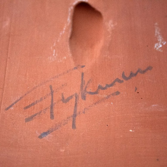 Image 1 of Piastrella da parete in ceramica vintage firmata con la costellazione dello Scorpione