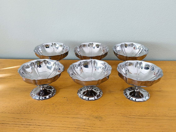 Image 1 of Juego de 6 vasos para helado de acero inoxidable