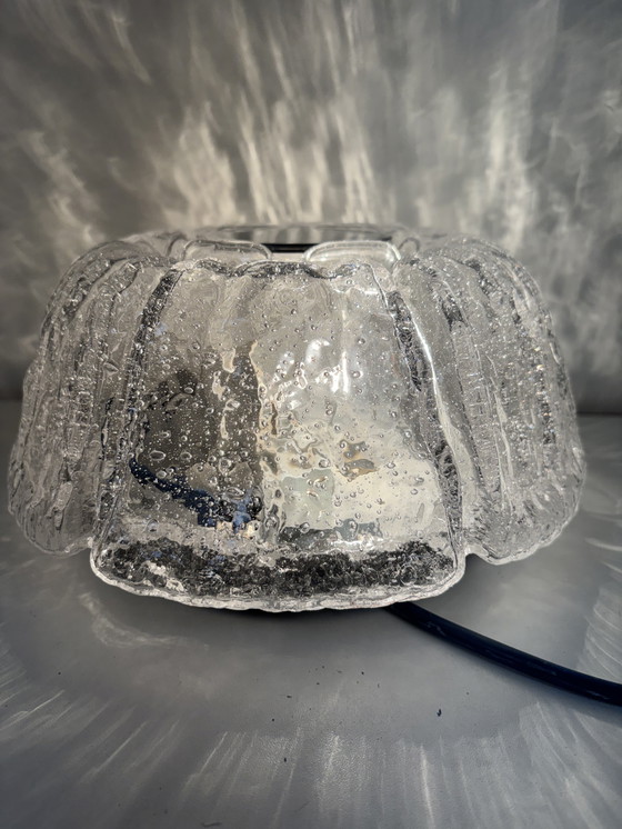 Image 1 of Vintage ice glass ceiling lamp by Glashütte Limburg, designed by Helena Tynell in the 1960s or 70s