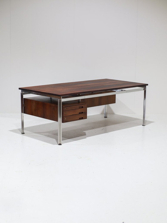 Zeldzaam Bureau Poul Kjaerholm Staal Palissander Deens Jaren '50 – Wood (photo 13 of 23)