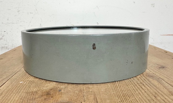 Image 1 of Grey Industrial Factory Wall Clock from IBM, 1950s