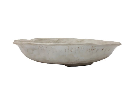 Image 1 of Assiette en céramique blanche en relief à motif floral Renaissance Rebirth, 25 cm