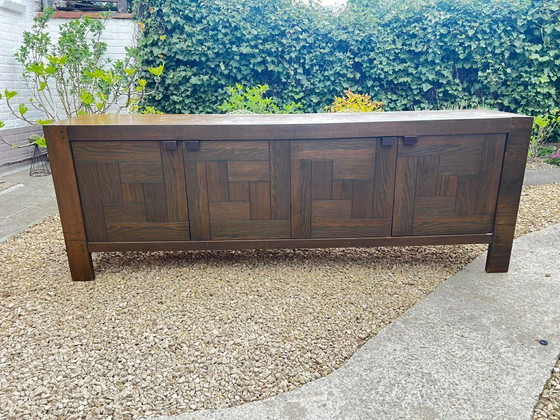 Image 1 of 1970 DEFOUR brutalist sideboard sideboard 225cm! graphic vintage designer furniture JAPAN modernist XL